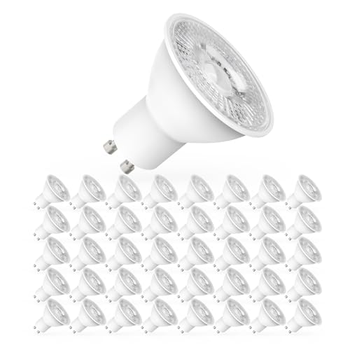 Yiahin Bombilla LED GU10, 5 W equivalente a 50 W Halógena, blanco neutro 4000K, 450LM, 120 ° ángulo de haz, Ultra Brillante LED Bombillas, Paquete de 40 Unidades