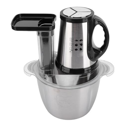 Oreilet Robot Culinaire électrique, Hachoir à Viande électrique en Acier Inoxydable 3L, Hachoir Légumes, Machine Aliments Bébés pour Salade D'ail, Piment Oignon Maison Hacher, Purée (Prise UE 220V)