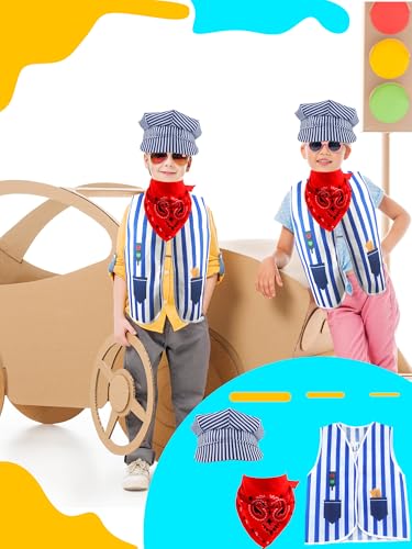 Disfraz infantil de conductor de tren 9 piezas miniatura 3