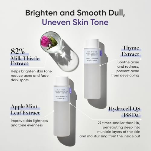 Rawquest Milk Thistle Toner, Deep Hydration, Radiant Glow, Brightening, Soothing, Instant Cooling, Improve Skin Texture, 82% Milk Thistle, Hyaluronic Acid & Niacinamide, Hydracell 6.76 Fl Oz/200ml
