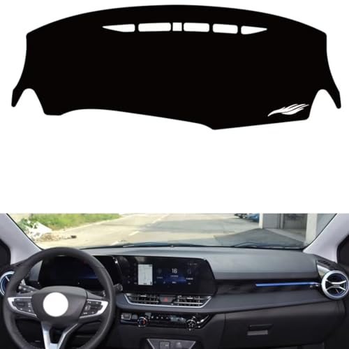 leather dash board cover mat Compatible with Chevy Monza 2023-2024 ，dashboard cover(Black)