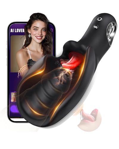 Sex Spielzeug für die Männer Masturbator, Upgraded Flügeldesign Masturbatoren & AI Smart APP Steuerung Vibrator, Zungenlecken Flattern Vibratorensets Masturbieren für Männer Paare Sex Toys mit 10 Modi