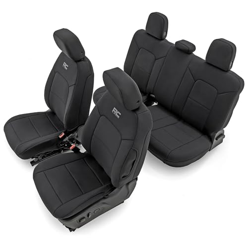 Rough Country Neoprene Seat Covers for Chevy Colorado & GMC Canyon (2023-2025) - Waterproof & UV Resistant Foam Padded Front & Rear Set