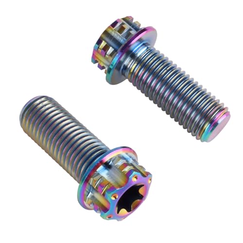 Image of 4Pcs Titanium Bolt Flange Torx Head M8 M10 x 20 25 30mm Screw Bolt for Motorcycle Car Modifications (Rainbow, M10x25mm Pitch 1.25)