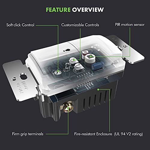 Topgreener Motion Sensor Switch, Ambient Light Level Detector, Neutral Required, 150W Led/Cfl, Occupancy & Vacancy Modes, Single Pole (Not For 3-Way), Tdos5-M-W, White #TOP4