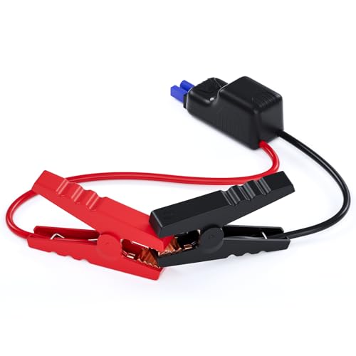 Povasee Heavy Duty Krokodilklemmen Starthilfekabel für Auto, Kompatibel für Meisten 12V Starthilfe Powerbank, Funkensicher und Anti-Reverse-Verbindung EC5 Starterkabel