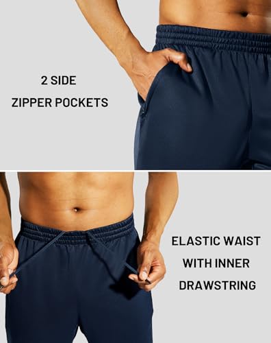 Image of MIER Mens Ankle Zip Sweatpants, Soccer Warm-up Track Pants with Pockets