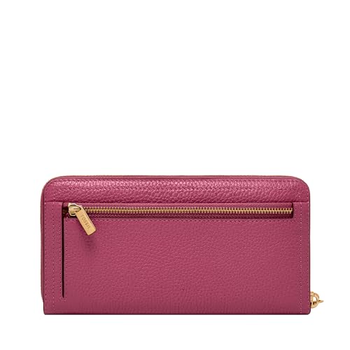 Image of Fossil Women's Logan Leather RFID-Blocking Zip Around Clutch Wallet with Wristlet Strap for Women
