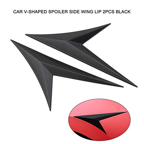 Btuty Lábio da asa lateral do spoiler para carro 2 peças em formato de folha de fibra de carbono pre