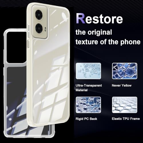 Image of Case for Motorola Moto G Stylus 5G 2024, Military Grade Drop Protection Phone Case, Yellowing Resistant, Anti-Scratch Hard PC Back, Shockproof Hard Ultra-Thin Protective Cover, Clear