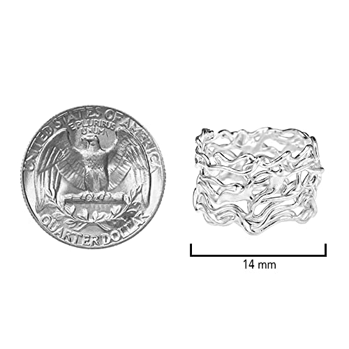 AeraVida Modern Wire Mesh Twist Band .925 Sterling Silver Ring | Delicate Wedding Rings For Women | Balinese Comfort Fit Silver Rings for Women | Statement Fashion | Sterling Silver Rings Sizes 6-104