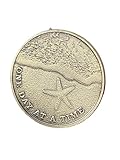 Starfish One Day at A Time Beach Scene Medallion Serenity Prayer Coin