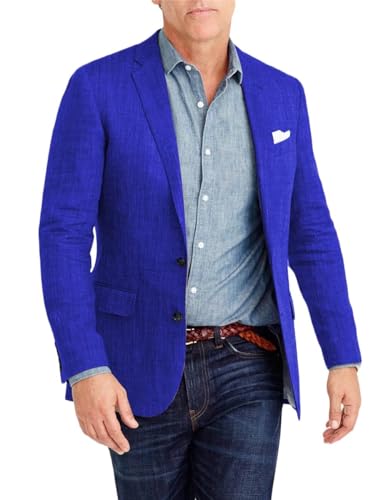 Men's Blazer Causal Linen Jacket Suit Slim Fit Blazer for Men Wedding Prom Jacket