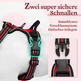 rabbitgoo Hundegeschirr Mittelgroße Hunde, Anti Zug Geschirr mit Kontrolle, No Pull Verstellbar Hundegeschirr Grosse Hunde, Atmungsaktiv Reflexstreifen Brustgeschirr Sichere Führung Rot L