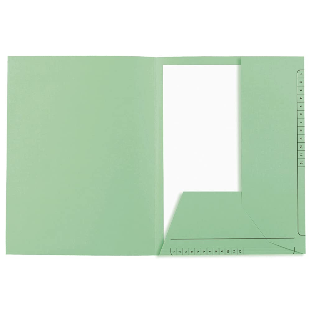 Exacompta - Ref. 334004E – Karton mit 5 Packungen mit je 25 Schnellheftern bedruckt mit 2 Klappen SUPER 210 g/m² – Pastellfarben – PEFC™ zertifiziert – Maße: 24 x 32 cm für DIN A4 – Farbe hellgrün
