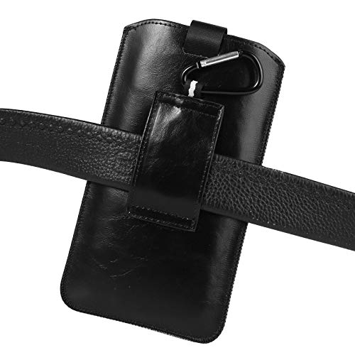 Ichee Cell Phone Sleeve Holster Belt Clip Loop Compatible For Samsung Galaxy S21 Ultranote 20 / A11 A21S A31 A51 A71 Iphone 12 Pro Max Oneplus 9 8T Nordn10 N100 Moto E Edge G Fast Power, Black, 6.5In #TOP2