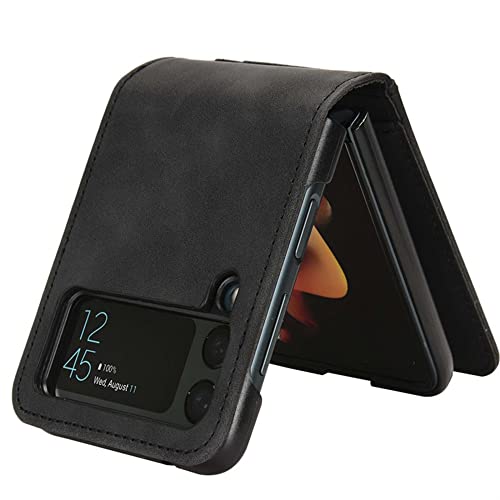 Housse de protection Samsung Z Flip 4 en cuir noir premium