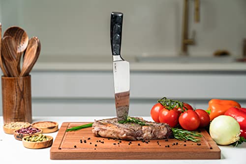 Yehok Chef Knife | 8 Inch Professional Kitchen Knife | German High Carbon Stainless Steel | Ultra Sharp Blade And Ergonomic Handle For Chopping, Slicing | Chef'S Knives With Gift Box thumb #5