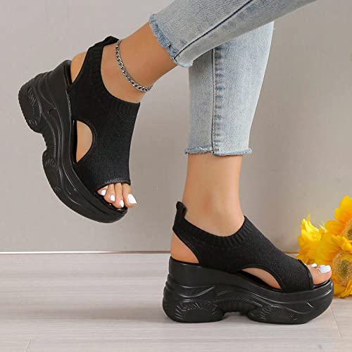 Sandalias de cuña cómodas con malla transpirable para caminar en verano 4