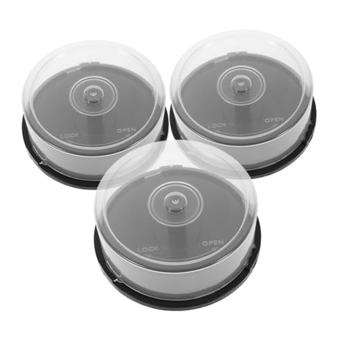 VILLCASE 3 piezas Contenedor Plástico Transparente para Almacenamiento de CD y Dvd Organizador Compacto y Portátil Resistente y Apilable Paquete de Unidades para Discos cada para Hogar y
