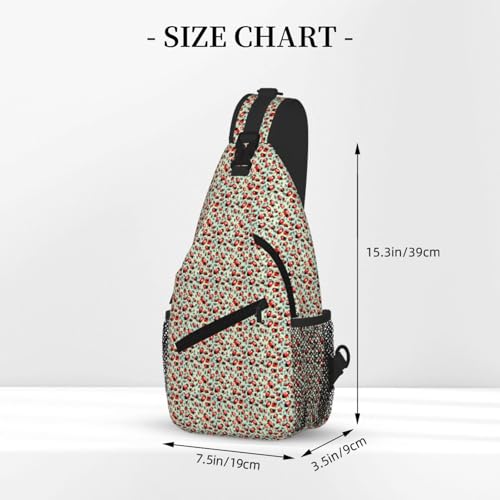 Mochila diagonal ligera de mariquitas con correa cruzada ajustable 3