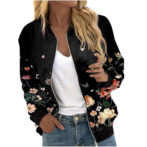prime+deals October 11-12 2024.my+orders.Nantdog Floral Print Jackets for Women Fall Fashion 2024 Zip Up Y2K Coat Long Sleeve Stand Collar Lightweight Outerwear Tops.7-Black.XX-Large