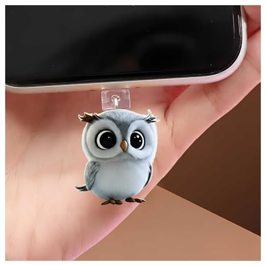 Cute Owl Dust Plug Acrylic Charms for electronic products,Type-C Charging Port Dust Plugs Pendant Compatible with E-Reader Phone Tablet, Gift for Christmas, Birthday, Anniversary Day