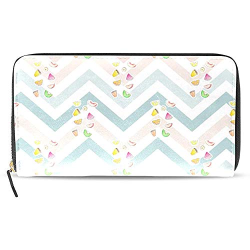 Cartera De Cuero con Cierre De Tarjeta Monedero Bolsa De Embrague Cartera Embrague Largo Ensalada De Frutas Verduras-Organizador De Tarjetas, Monedero De Cuero De PU para Hombres Mujeres