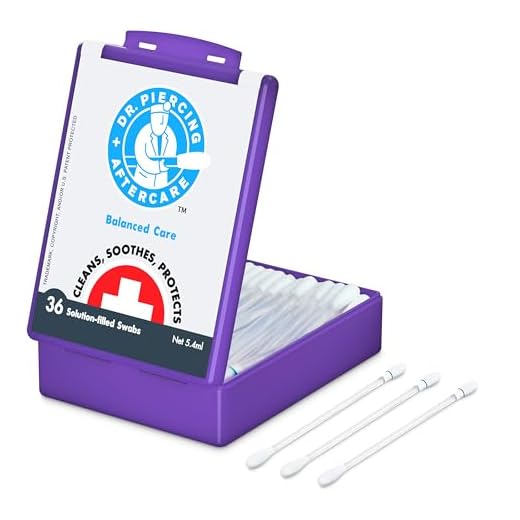 Dr. Piercing Aftercare Swabs (Sensitive Skin) - Gentle Ear Piercing Cleaner Saline Wound Wash - Saline Solution for Piercings Hole Cleaner, Keloid Bump Removal, Nose Piercing Bump Treatment - 36 Swabs
