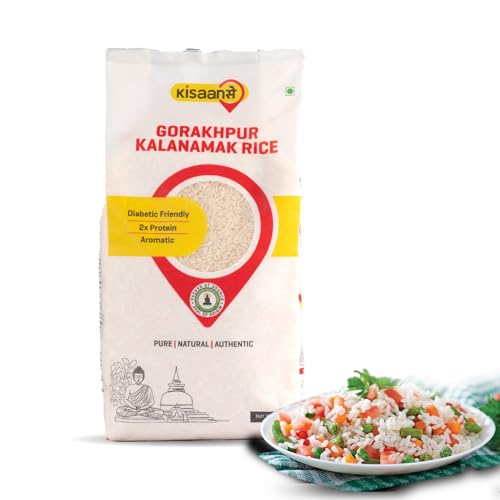 Image of KisaanSay Gorakhpur Kalanamak Rice 250gram | Diabetic Friendly | Aromatic | Unpolished | High in Iron & Protein | Rich In Nutrients & Fiber | Low GI Rice | Buddha rice | Traditionally Milled