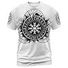 Men's T-Shirt with Medieval Gods Graphic for Leisure Cultural Inspiration, White, S #4