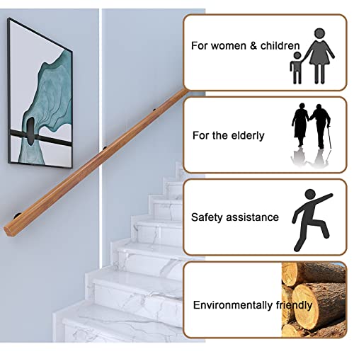 Rampe d'escalier en bois de pin barre d'appui de sécurité intérieure 140cm