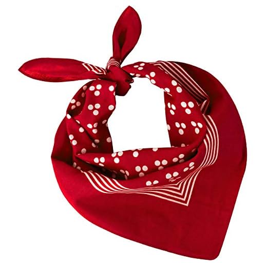 Tobeni 548 Femme Homme Tête-Chiffons en Tissu Nicki Foulards Écharpe Bandana 100% Coton Unisexe Couleur Tripler-Point Rouge Taille 54 cm x 54 cm
