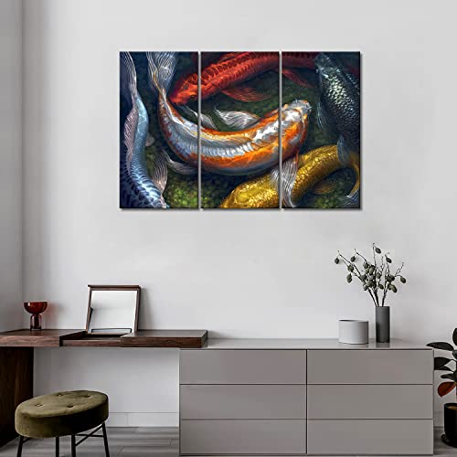 First Wall Art - Colorful Koi Swimming In Water Wall Art Painting The Picture Print On Canvas Animal Pictures For Home Decor Decoration Gift #TOP2