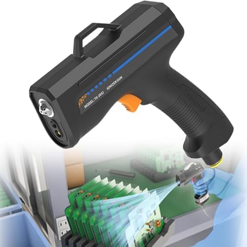 Handheld Ionizing Air Gun - Anti-Static Eliminator for Electronics, Film Packaging & Assembly - Compact Static Neutralizer for Labs & Workstations