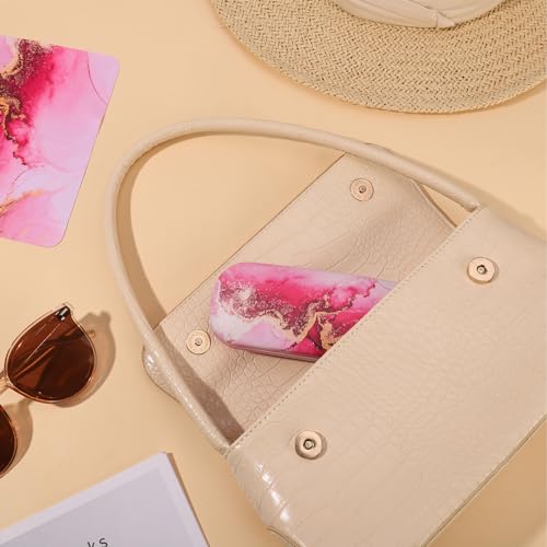 Image of Hard Shell Eyeglasses Case, Eye Glass Cases Womens Hard Shell With Cleaning Cloth Portable Eyewear Case for Women Men