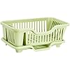 Dish Drying Rack Dish Strainers with Drain Tray Utensils Holder Organizer Rack Dish Rack and Drainaboard Set for Kitchen Counter Restaurant, Green