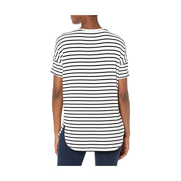 Amazon-Brand-Daily-Ritual-Womens-Jersey-Rib-Trim-Drop-Shoulder-Short-Sleeve-Scoop-Neck-Tunic-Shirt Amazon Essentials Women's Jersey Relaxed-Fit Short-Sleeve Drop-Shoulder Scoopneck Tunic (Previously Daily Ritual), Navy White Stripe, Small