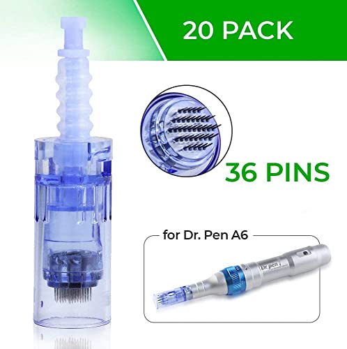 Dr. Pen Ultima A6 Replacement Cartridges - (20 PACK) - 36 Pins Bayonet Slot - Disposable Replacement