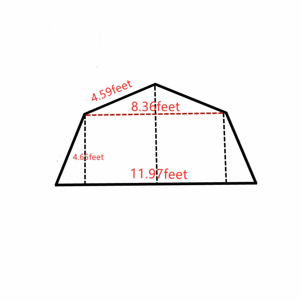 Half-Octagonal Tent Mat for 4 Person Tipi Tent Diagonal Diameter 12 FT