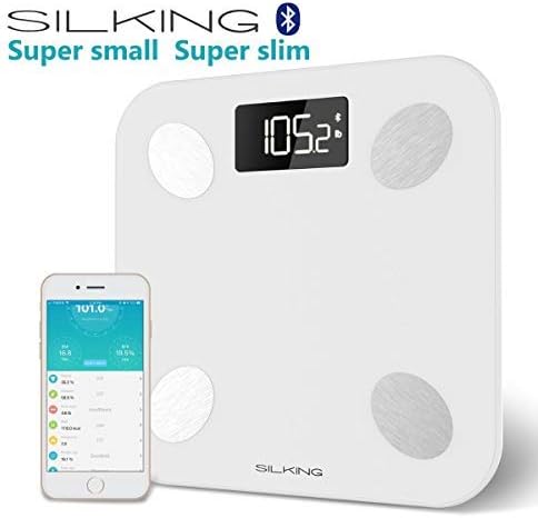 SILKING Digital Body Weight Bluetooth Fat Scale BMI Bathroom Monitors Up to 400 LB, with iOS & Android APP Smart Composition Measure for Body Weight