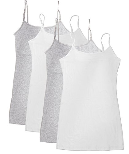 4 Pack Active Basic Women's Basic Tank Top (M-Wh/Wh/H Gry/H Gry)