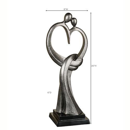 Escultura Everlasting Love Plateada de Resina 20 Pulgadas miniatura 3