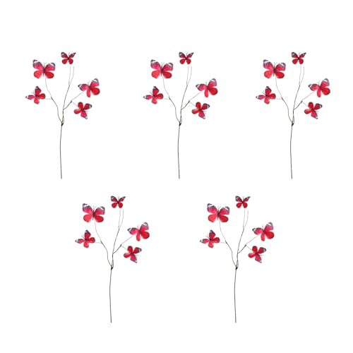 Set de 5 ramas artificiales con mariposas 70 cm miniatura 1