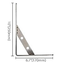 Ihomepark Schwerlastkonsole 250 * 150mm, 2 Stück Schwerlastträger aus 4mm Dick Edelstahl Regalträger Winkelträger Metall Regalwinkel Regalhalter mit Schrauben und Dübel, Silber – Ansicht 3