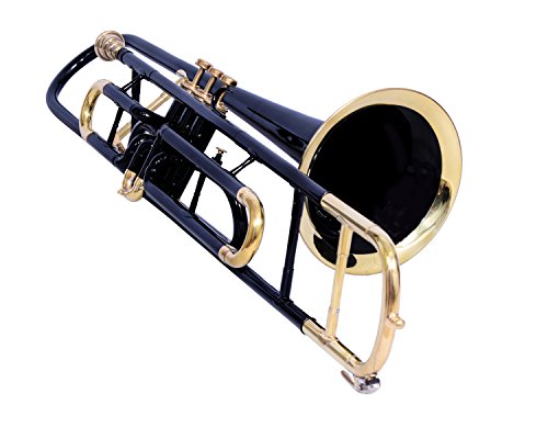 UNIQ Bb Valve Bass Trombone for Students, Beginners With Free Hard Case and Mouthpiece, Brass Made Instrument (Black)