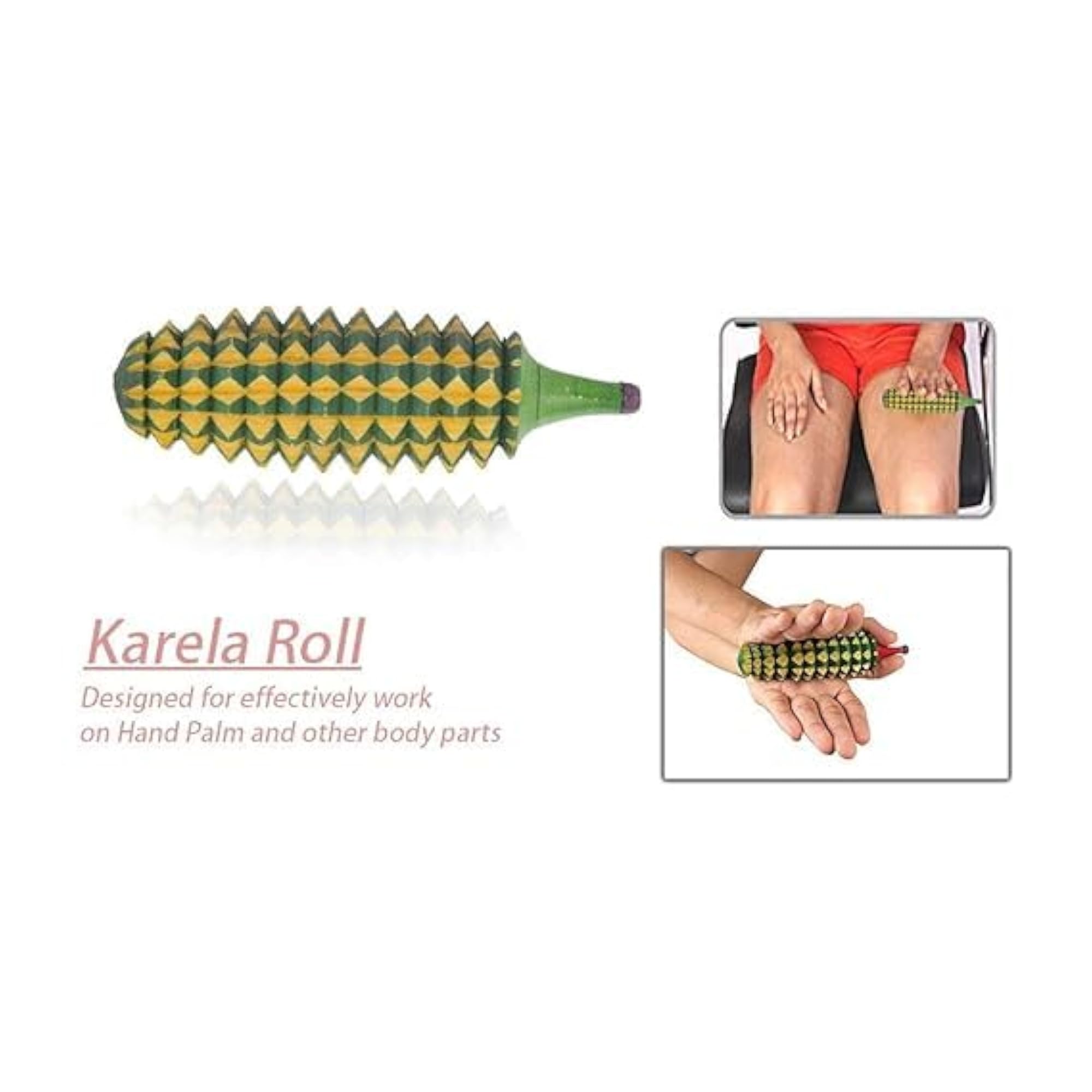 Acupressure Hand Massager Set with Karela and Ball, 2 Pieces