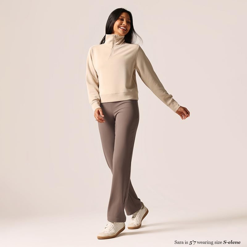 Image of BlissClub Women's Ultimate Straight Pants - Lite, High Waist Formal Trousers with Wide Waistband, Tall (for Women Above 5'5 ft)