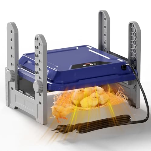 Chick Brooder Heating Plate 50W Brooder Heater for Chicks Upgrade Chicken Brooder Plate with Adjustable Height and Angle Warmer for Baby Chick & Duckling Like Mother Hen (B-10 x 10)