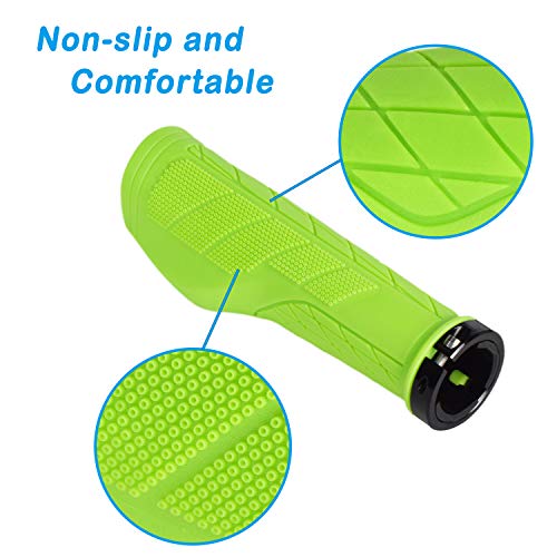 Solodrive Ergonomic Design Bike Grips, Comfortable Bicycle Handlebar Grips, Single Lock-On Mountain Bike Grips, Non-Slip Handle Grips, Fit Mtb, E-Bike, Hybrid, Scooter (Green) #TOP3